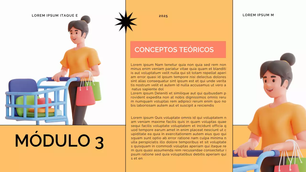 Azul y naranja Material didáctico del curso moderno de aprendizaje en línea