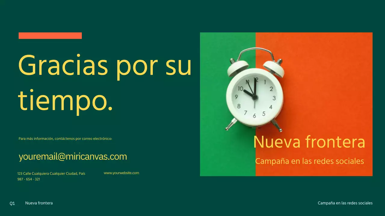 Campaña de comunicación social moderna en naranja y amarillo