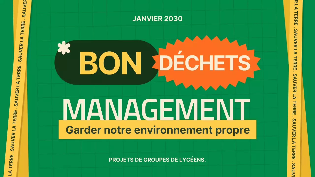Vert Jaune Moderne Guide de bonne gestion des déchets