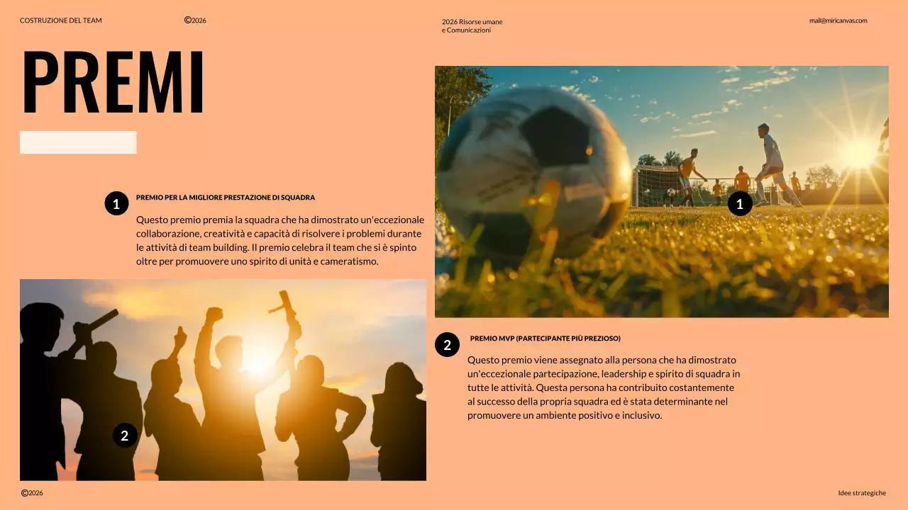 Proposta di team building moderno avorio e arancione