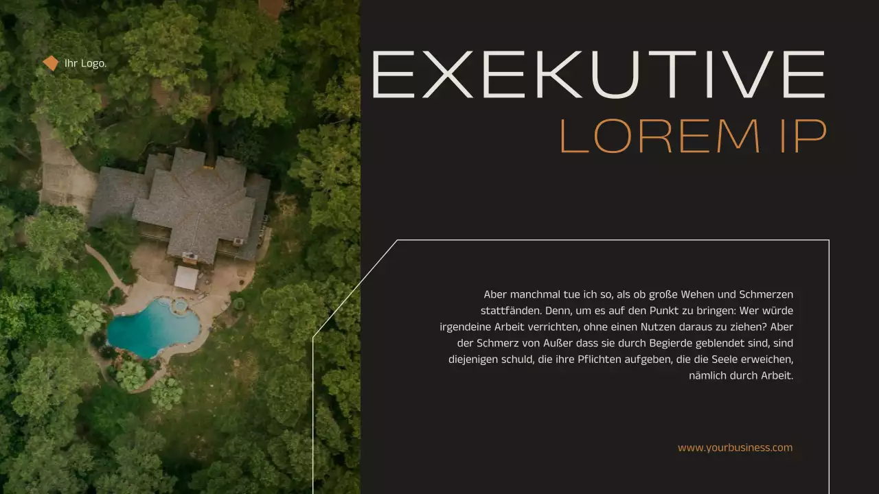 Schwarz und Orange Minimal Elegant Immobilien Marketing Strategie Ankündigung