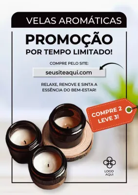Postagem promocional de velas rústicas bege no Instagram
