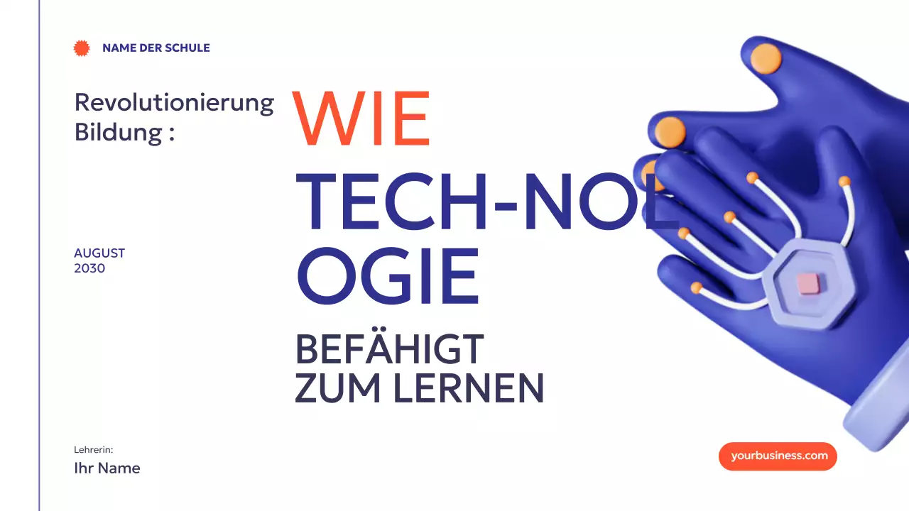 Blau Orange Modern Minimal Wie Technologie das Lernen fördert Einleitung