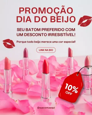 Postagem no Instagram do evento de venda de batom vermelho brincalhão