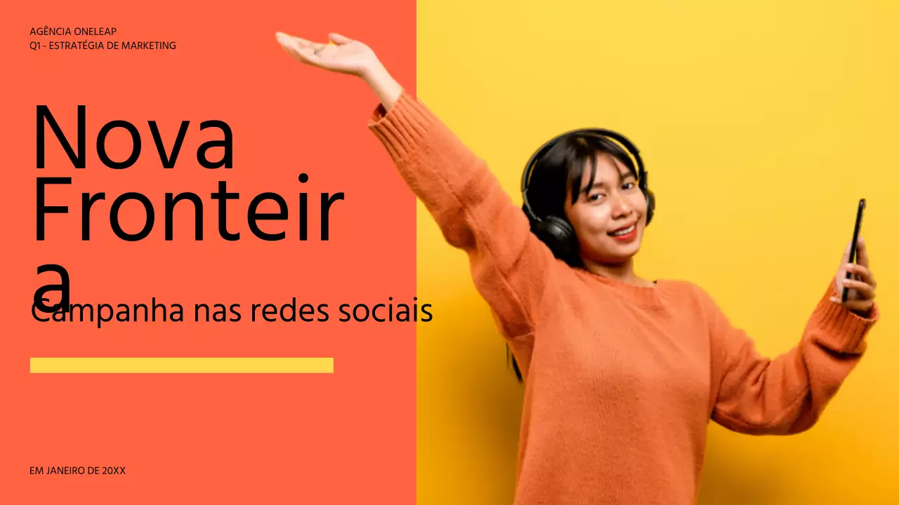 Campanha moderna nas redes sociais em laranja e amarelo