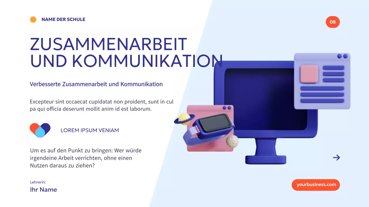 Blau Orange Modern Minimal Wie Technologie das Lernen fördert Einleitung