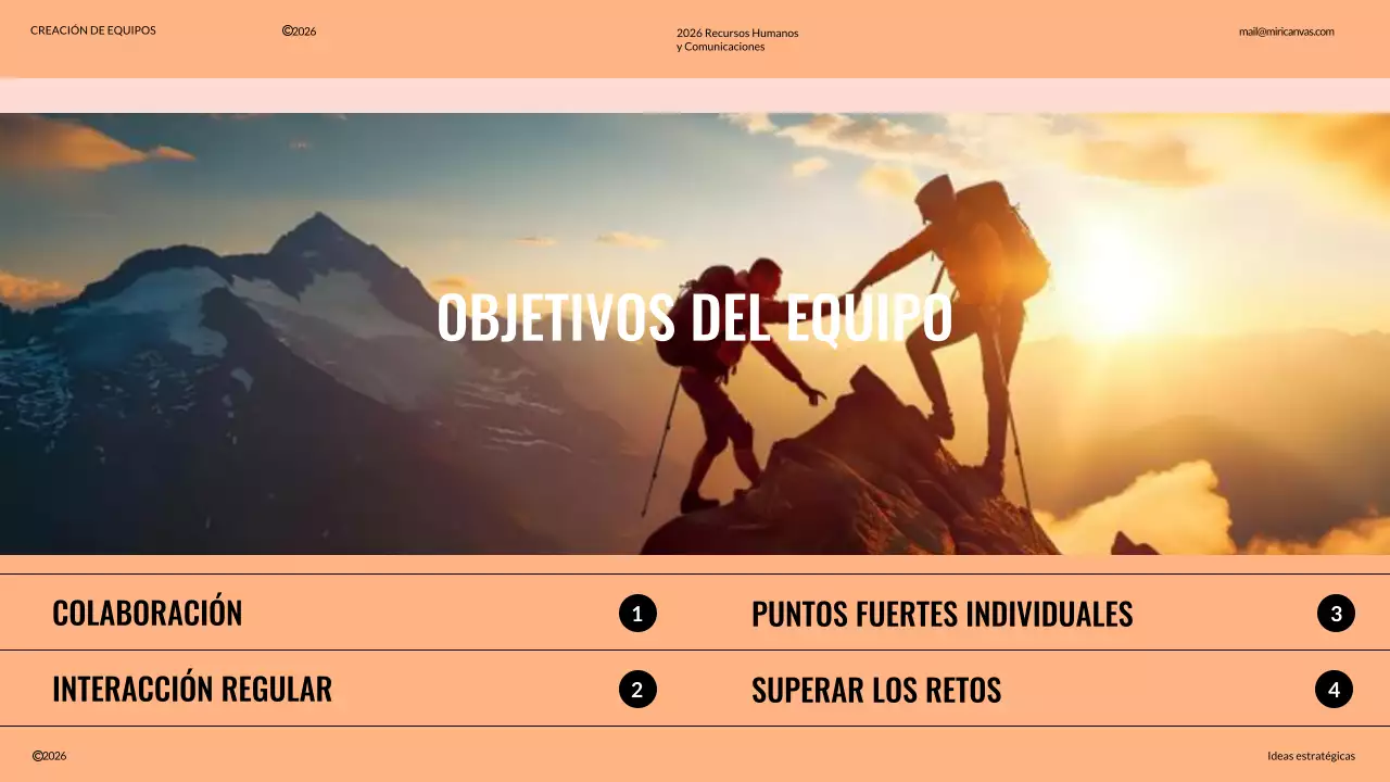 Propuesta de Team Building Moderno Marfil y Naranja