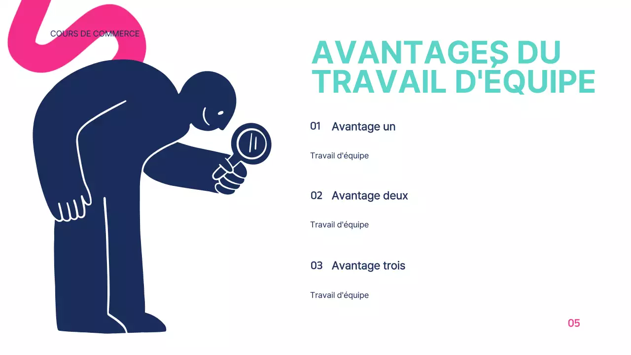 Rose Bleu Géométrique Moderne Education Le pouvoir du travail d'équipe Introduction