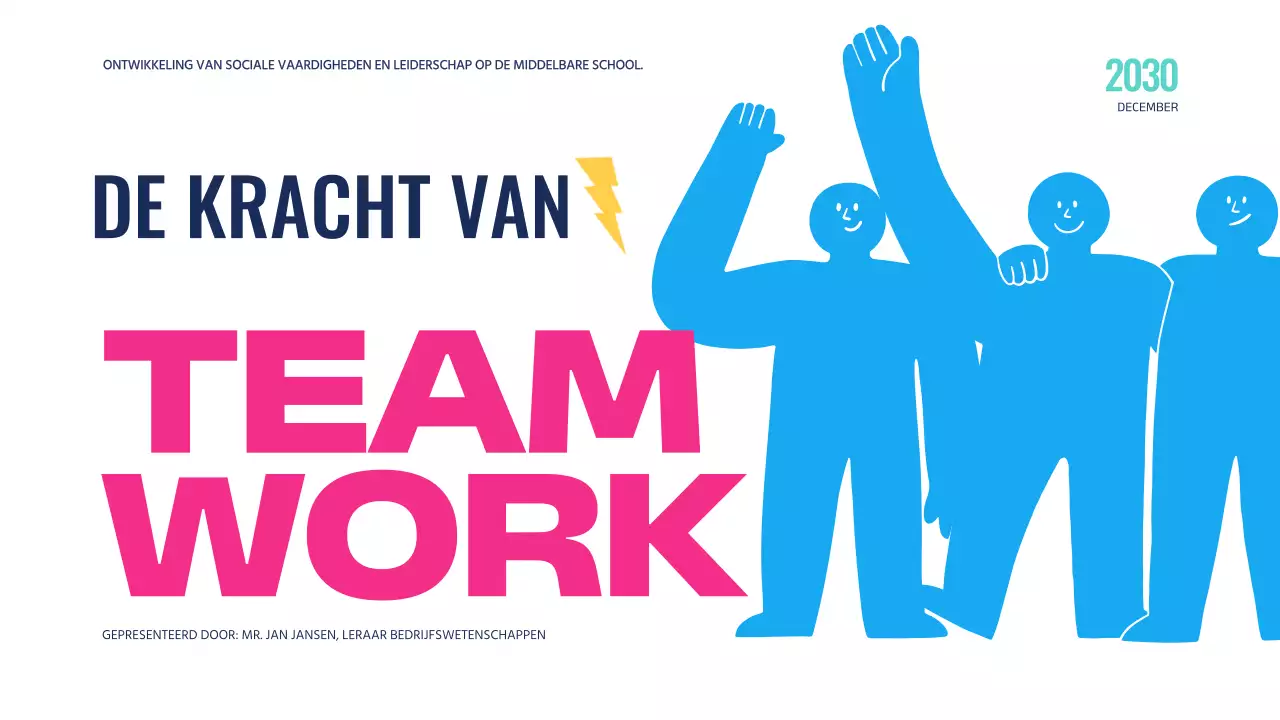 Roze Blauw Modern Geometrisch Onderwijs De kracht van teamwork Inleiding