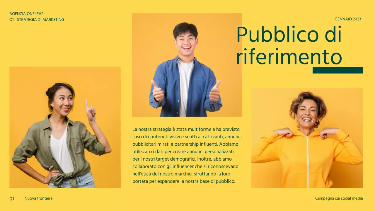 Campagna per i social media moderna, arancione e gialla