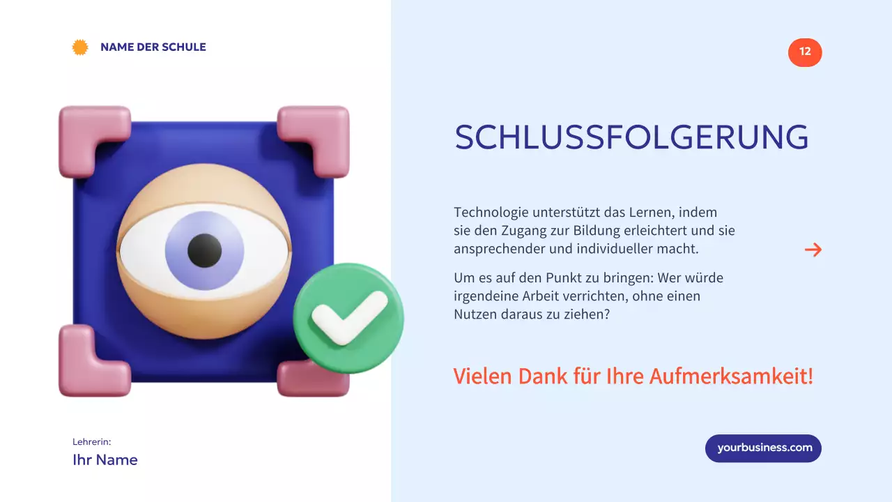 Blau Orange Modern Minimal Wie Technologie das Lernen fördert Einleitung