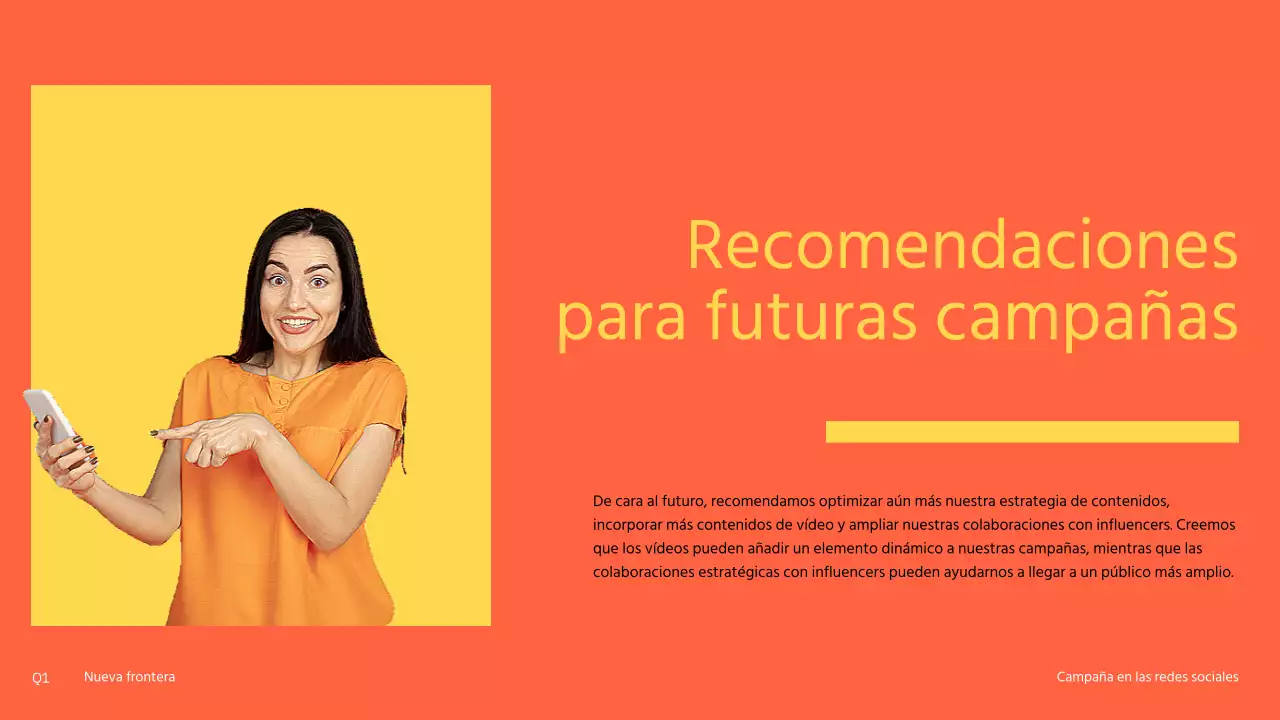 Campaña de comunicación social moderna en naranja y amarillo