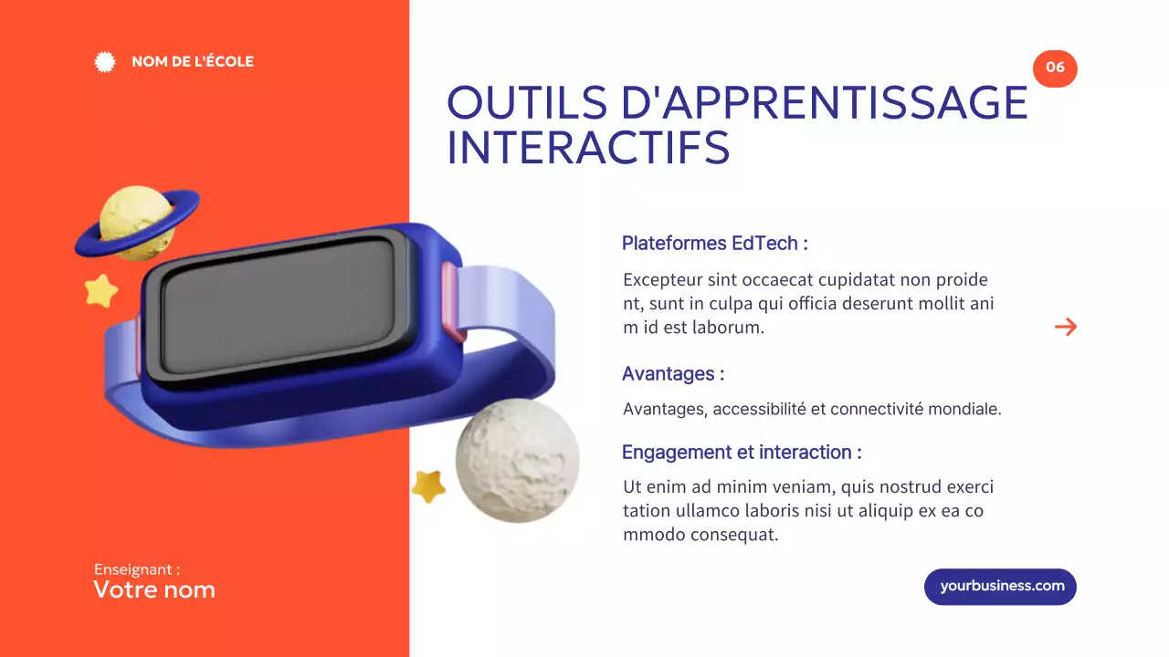 Bleu Orange Moderne Minimal Comment la technologie favorise l'apprentissage Introduction