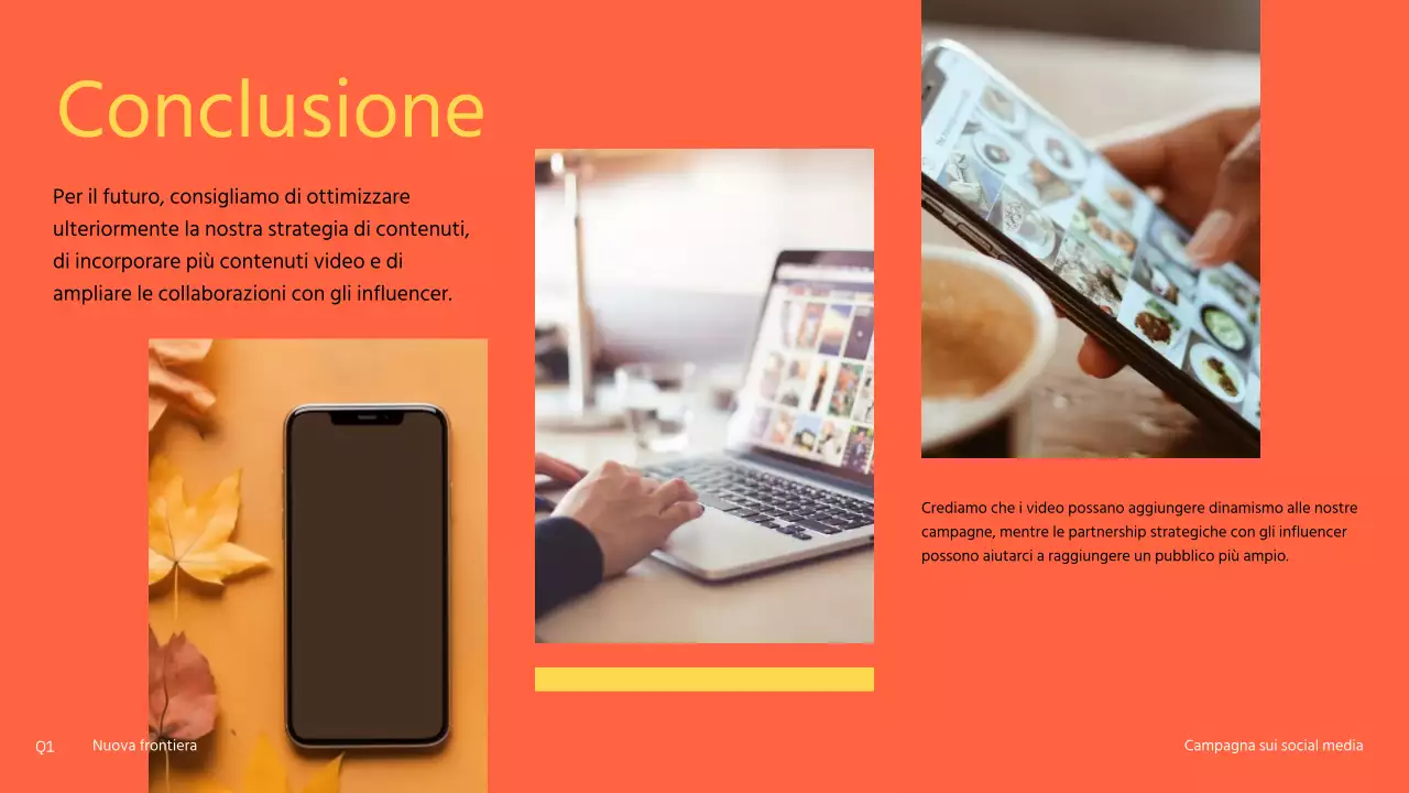 Campagna per i social media moderna, arancione e gialla