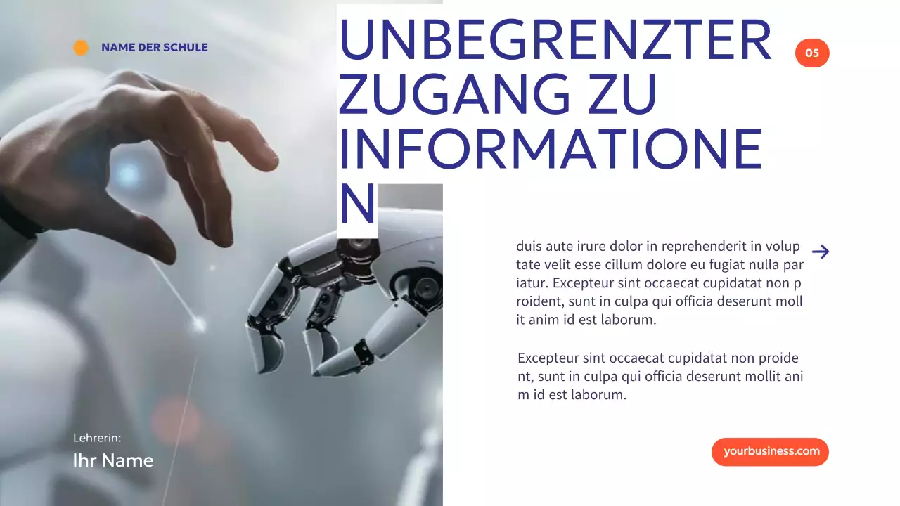 Blau Orange Modern Minimal Wie Technologie das Lernen fördert Einleitung