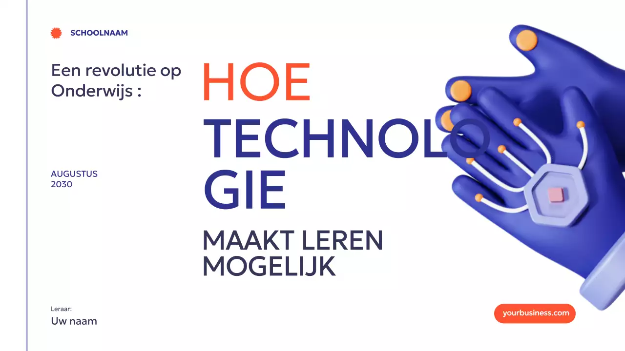 Blauw Oranje Modern Minimal How Technology Empowers Learning Introductie