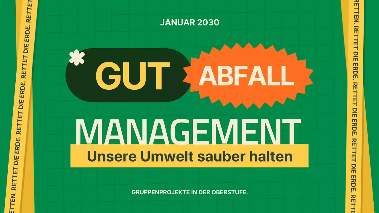 Grün Gelb Modern Leitfaden für gute Abfallwirtschaft