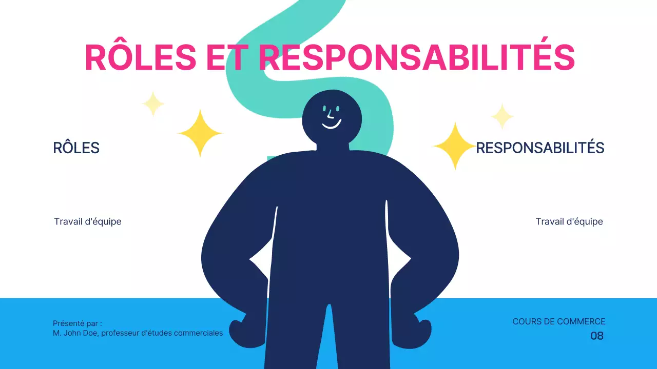 Rose Bleu Géométrique Moderne Education Le pouvoir du travail d'équipe Introduction