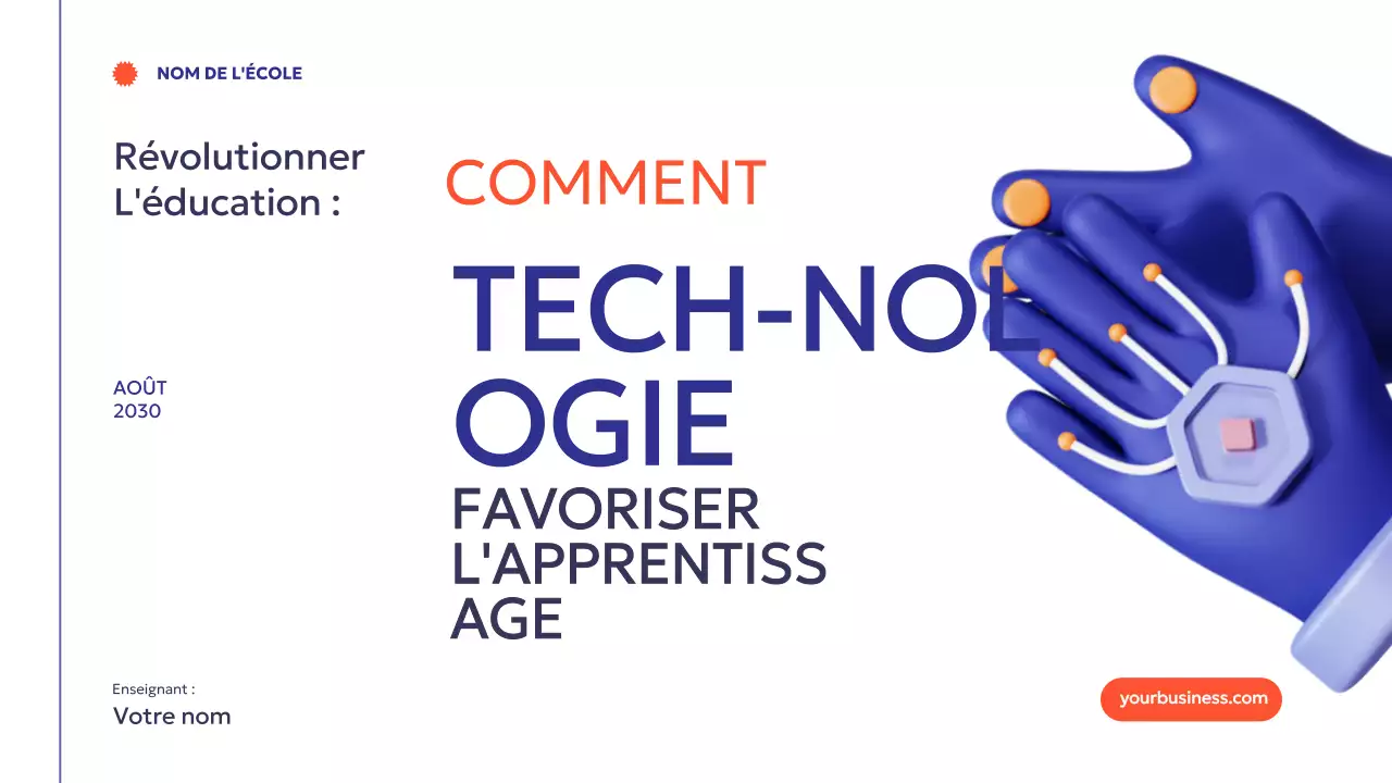 Bleu Orange Moderne Minimal Comment la technologie favorise l'apprentissage Introduction