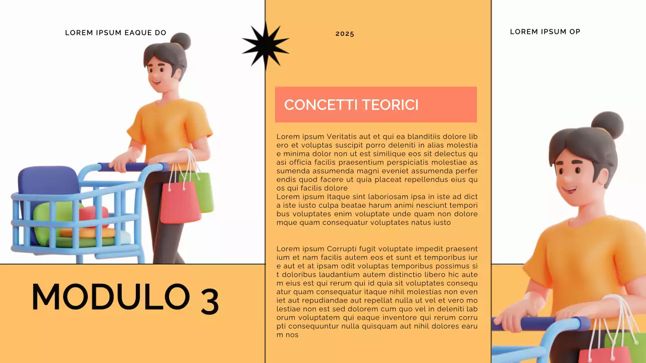 Materiale didattico del corso online moderno blu e arancione