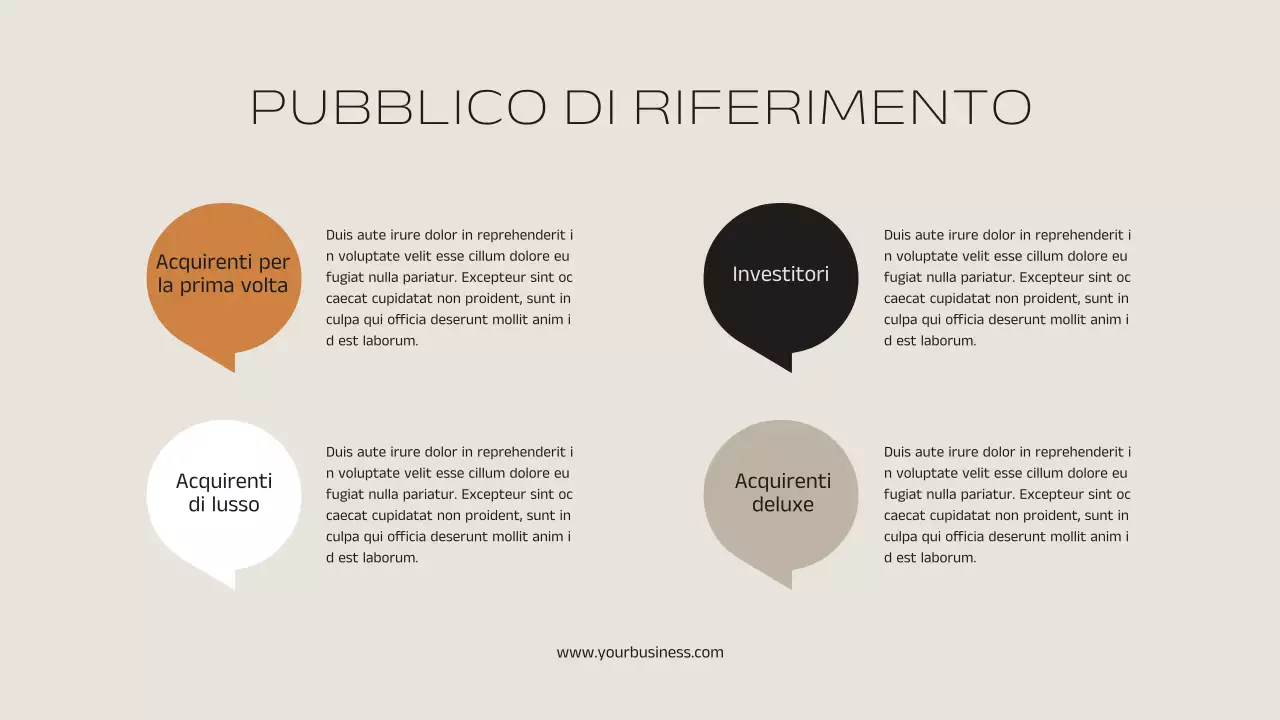 Annuncio di strategia di marketing immobiliare elegante e minimale in nero e arancione