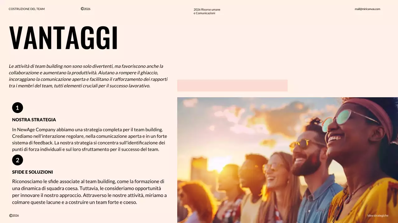 Proposta di team building moderno avorio e arancione