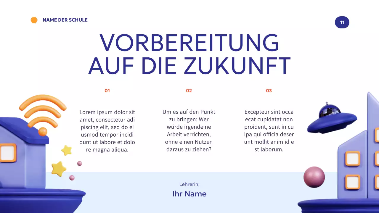 Blau Orange Modern Minimal Wie Technologie das Lernen fördert Einleitung