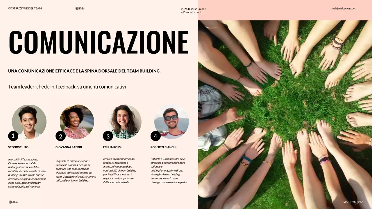 Proposta di team building moderno avorio e arancione