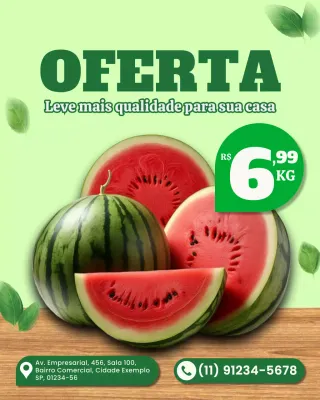 Postagem promocional do Instagram da Green Flat Fruit