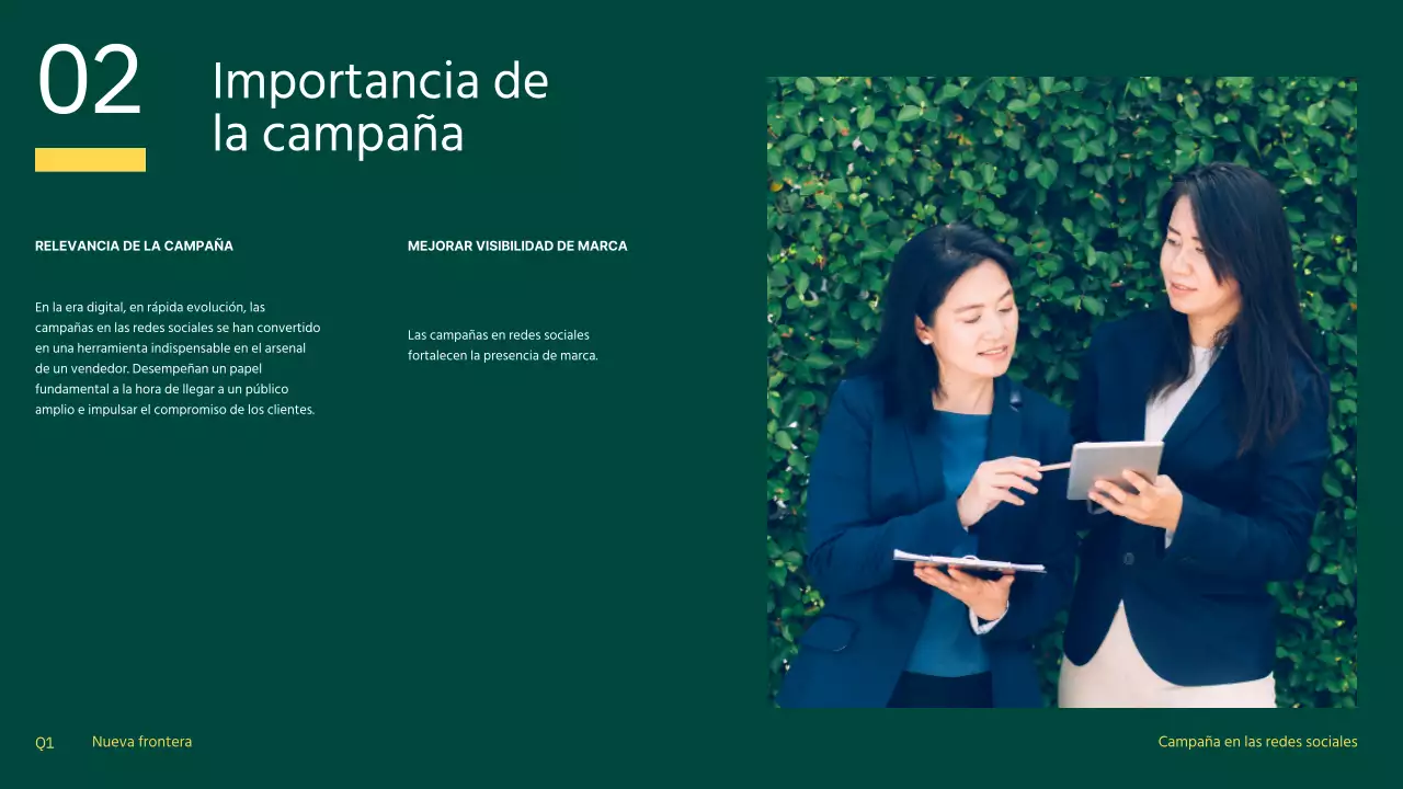 Campaña de comunicación social moderna en naranja y amarillo