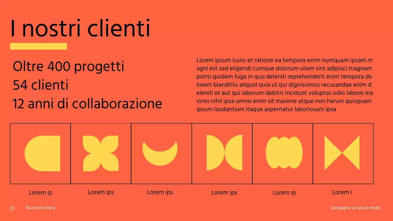 Campagna per i social media moderna, arancione e gialla