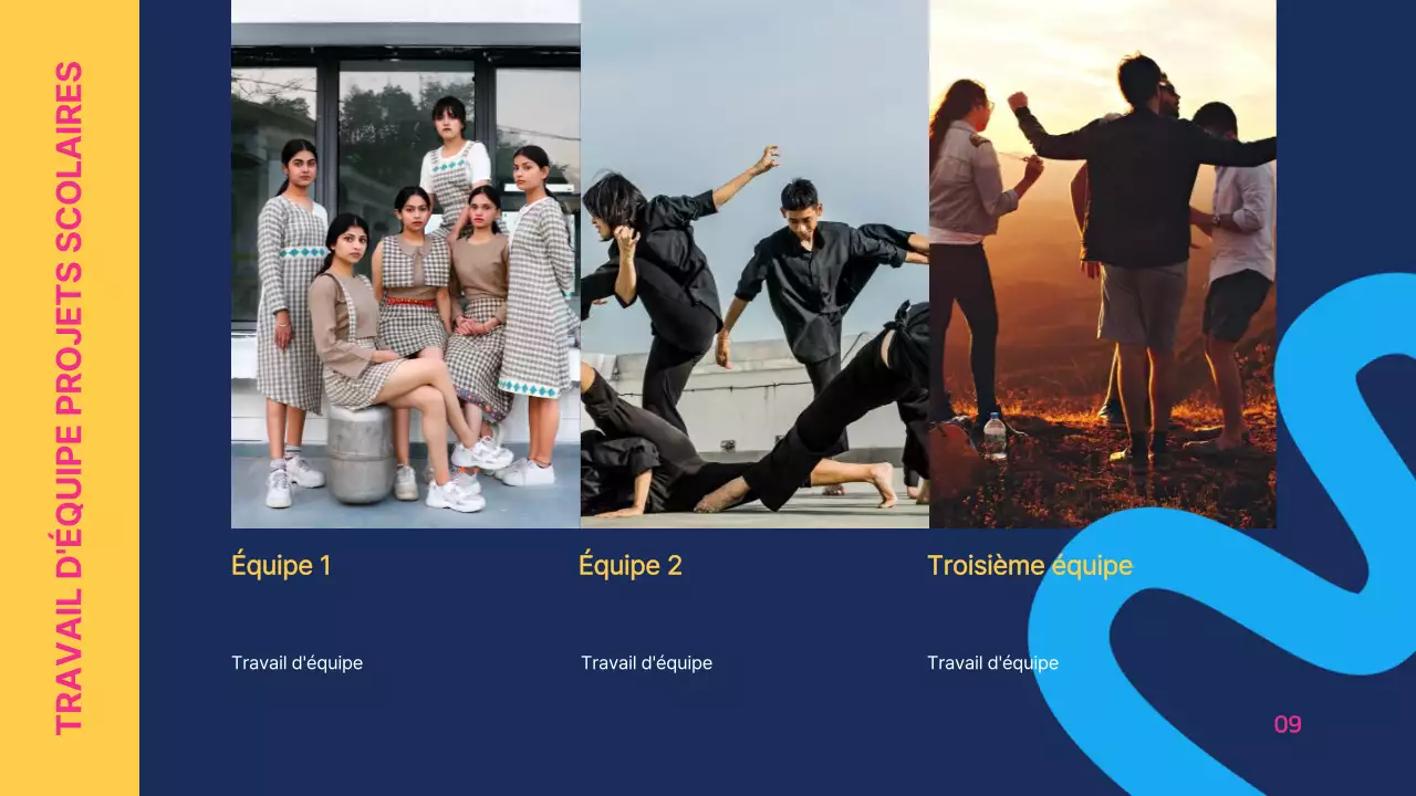 Rose Bleu Géométrique Moderne Education Le pouvoir du travail d'équipe Introduction