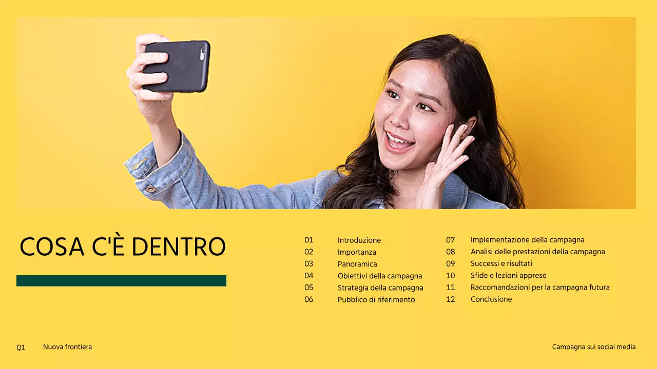 Campagna per i social media moderna, arancione e gialla