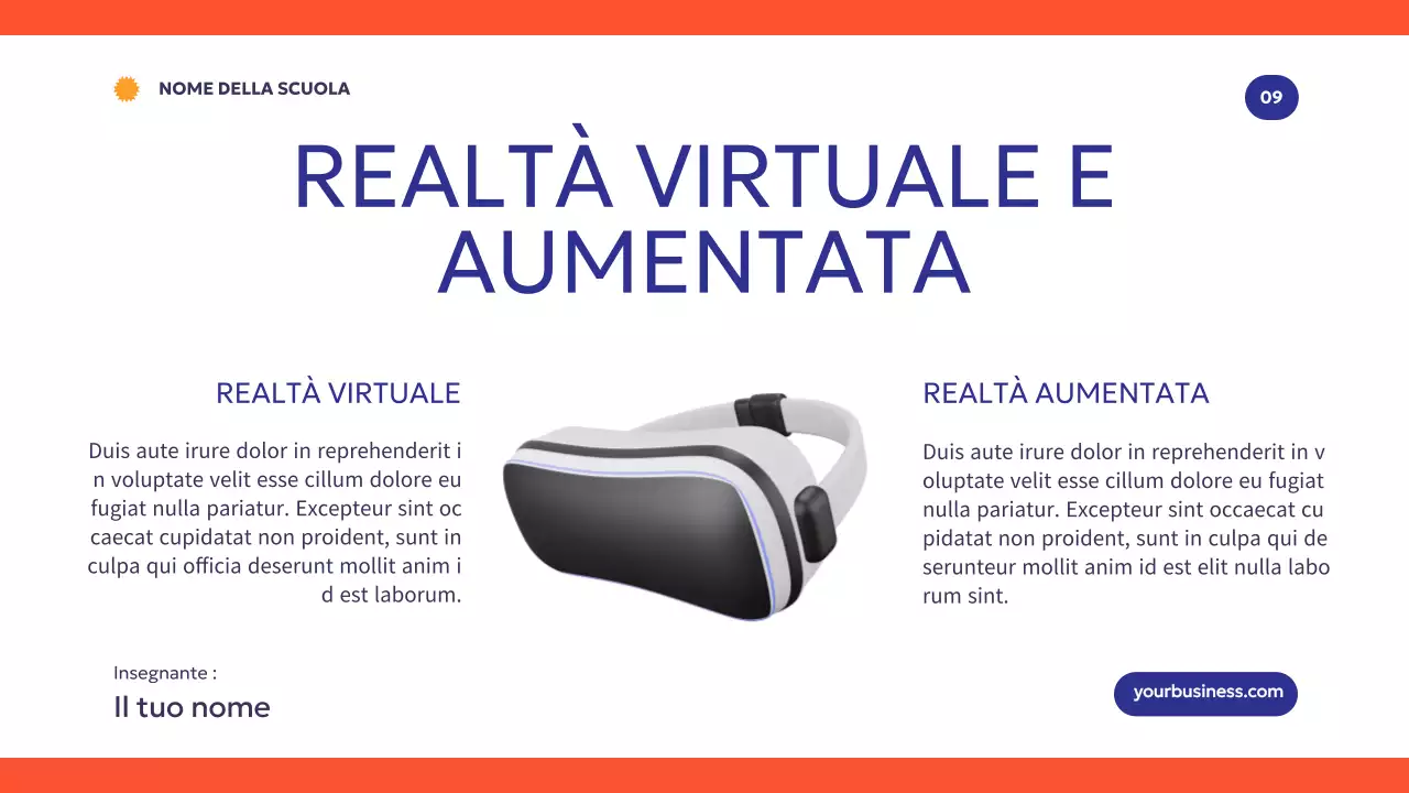 Blu Arancione Moderno Minimal Come la tecnologia potenzia l'apprendimento Introduzione