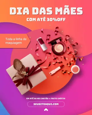 Postagem no Instagram do evento de liquidação de beleza do Dia das Mães da Pink Trendy
