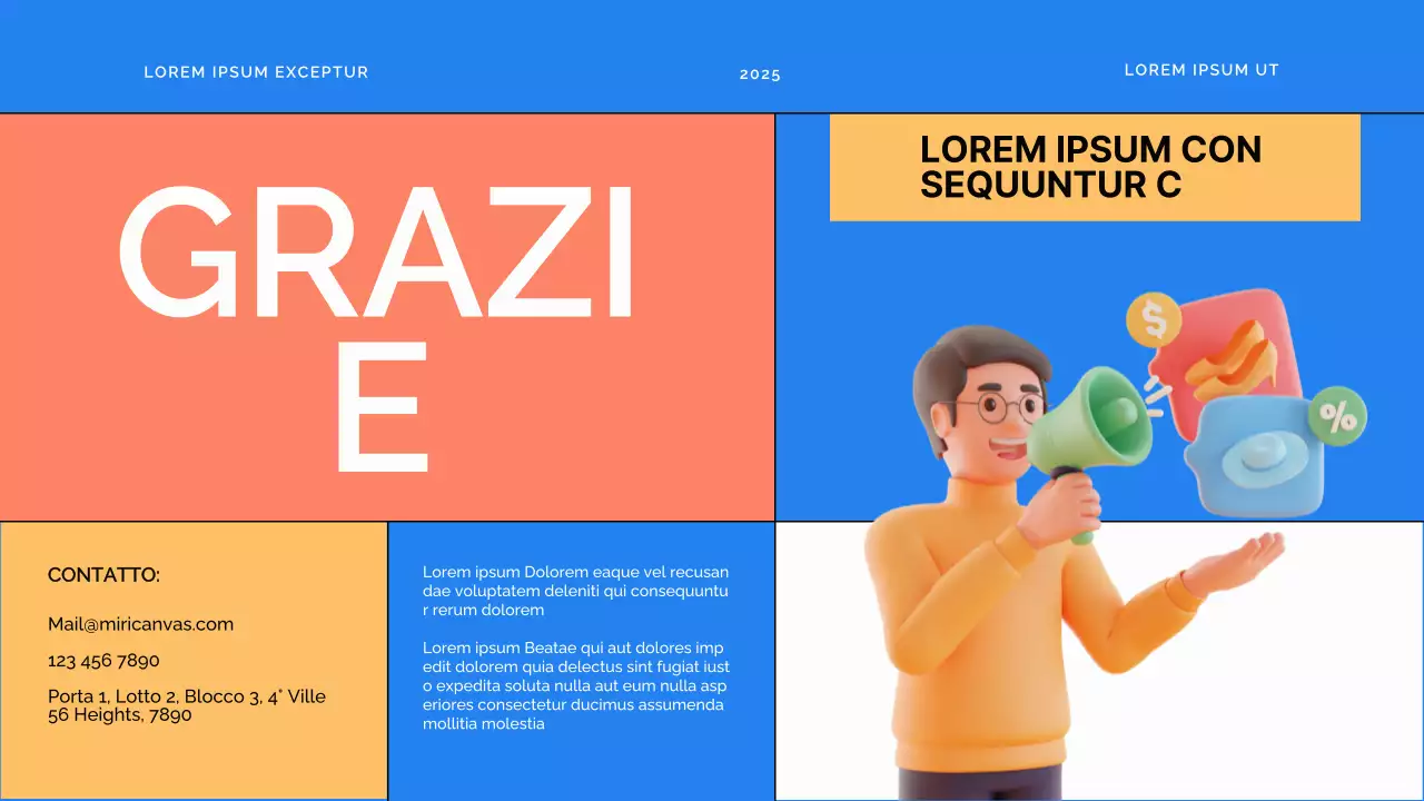 Materiale didattico del corso online moderno blu e arancione