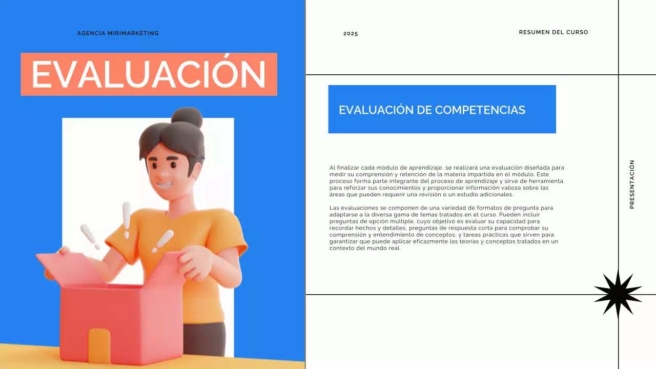 Azul y naranja Material didáctico del curso moderno de aprendizaje en línea
