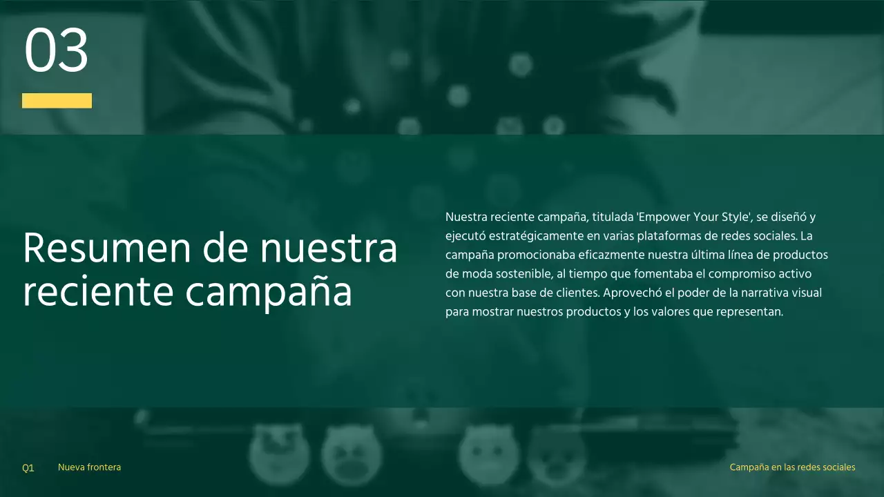 Campaña de comunicación social moderna en naranja y amarillo