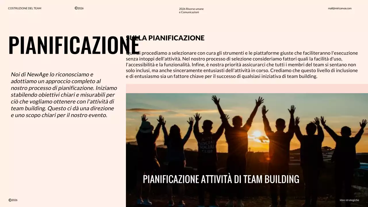 Proposta di team building moderno avorio e arancione