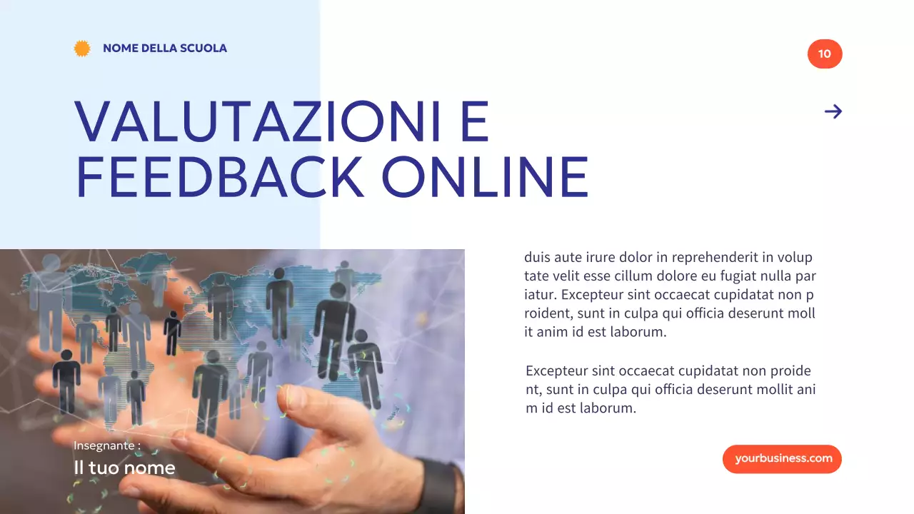 Blu Arancione Moderno Minimal Come la tecnologia potenzia l'apprendimento Introduzione