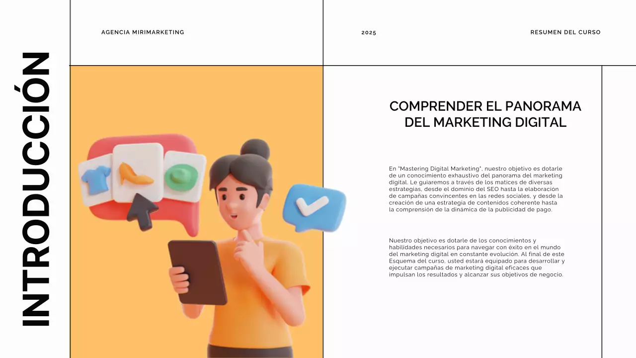 Azul y naranja Material didáctico del curso moderno de aprendizaje en línea