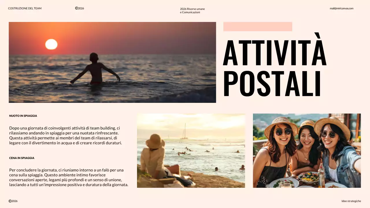 Proposta di team building moderno avorio e arancione