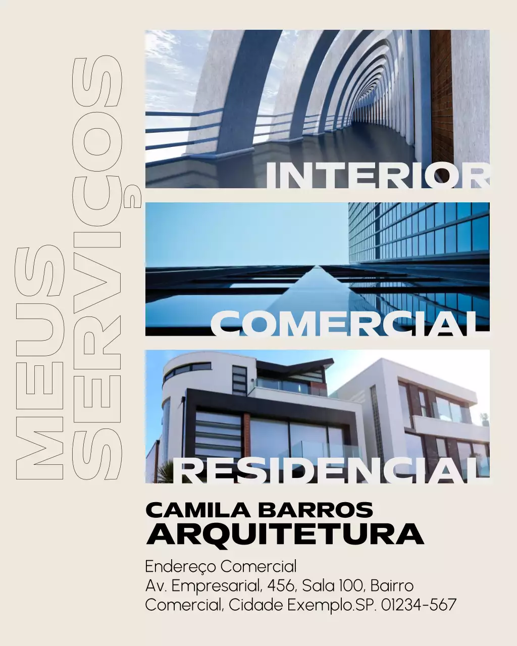 Postagem de promoção de arquitetura moderna bege no Instagram