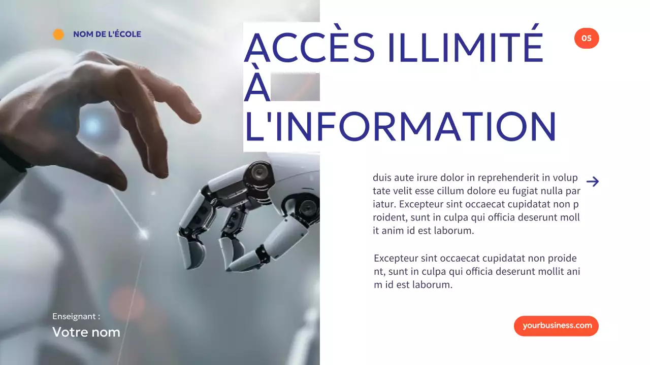 Bleu Orange Moderne Minimal Comment la technologie favorise l'apprentissage Introduction