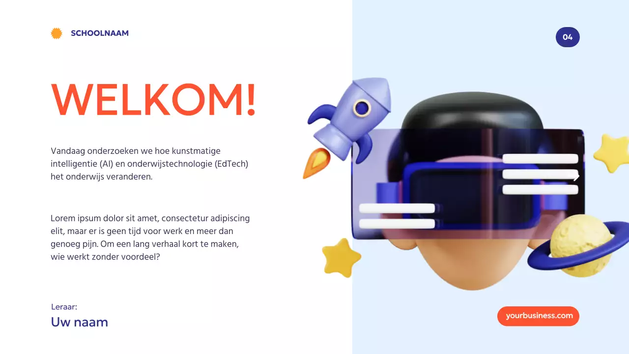 Blauw Oranje Modern Minimal How Technology Empowers Learning Introductie