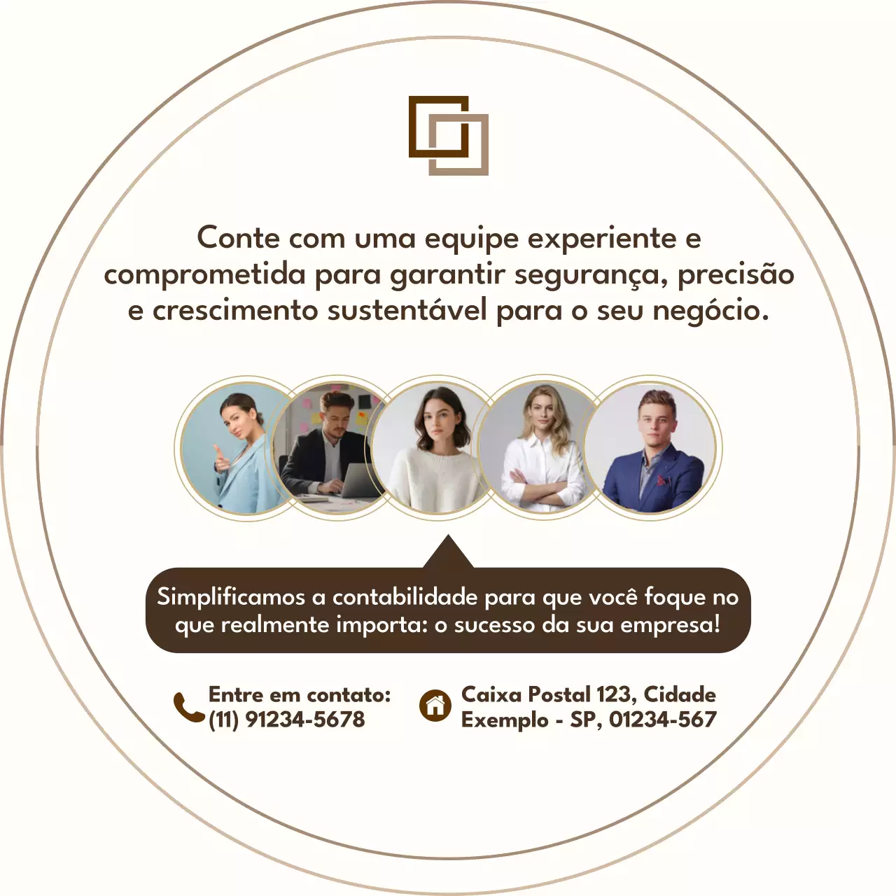 Publicação de mídia social para promoção de negócios simples bege