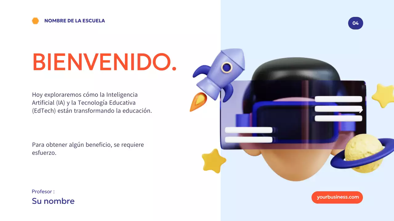 Azul Naranja Moderno Mínimo Cómo la tecnología potencia el aprendizaje Introducción