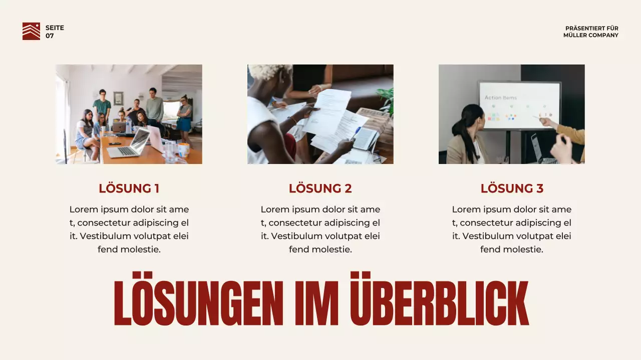 Rot und Beige Bold Business Pitch Strategie