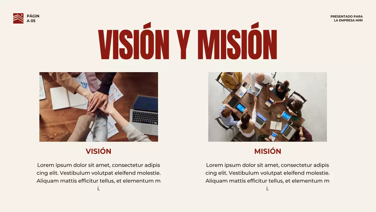 Estrategia de lanzamiento empresarial en rojo y beige