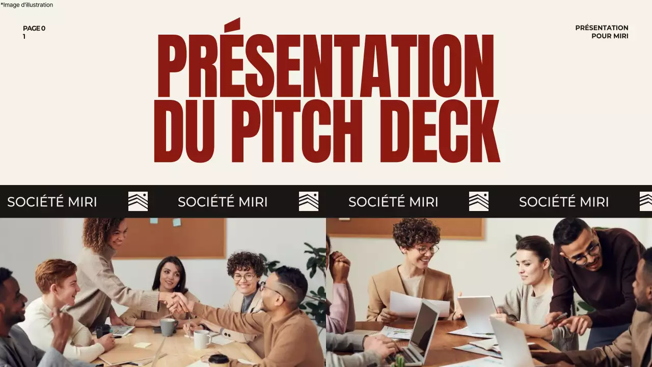 Stratégie de pitch d'entreprise en rouge et beige